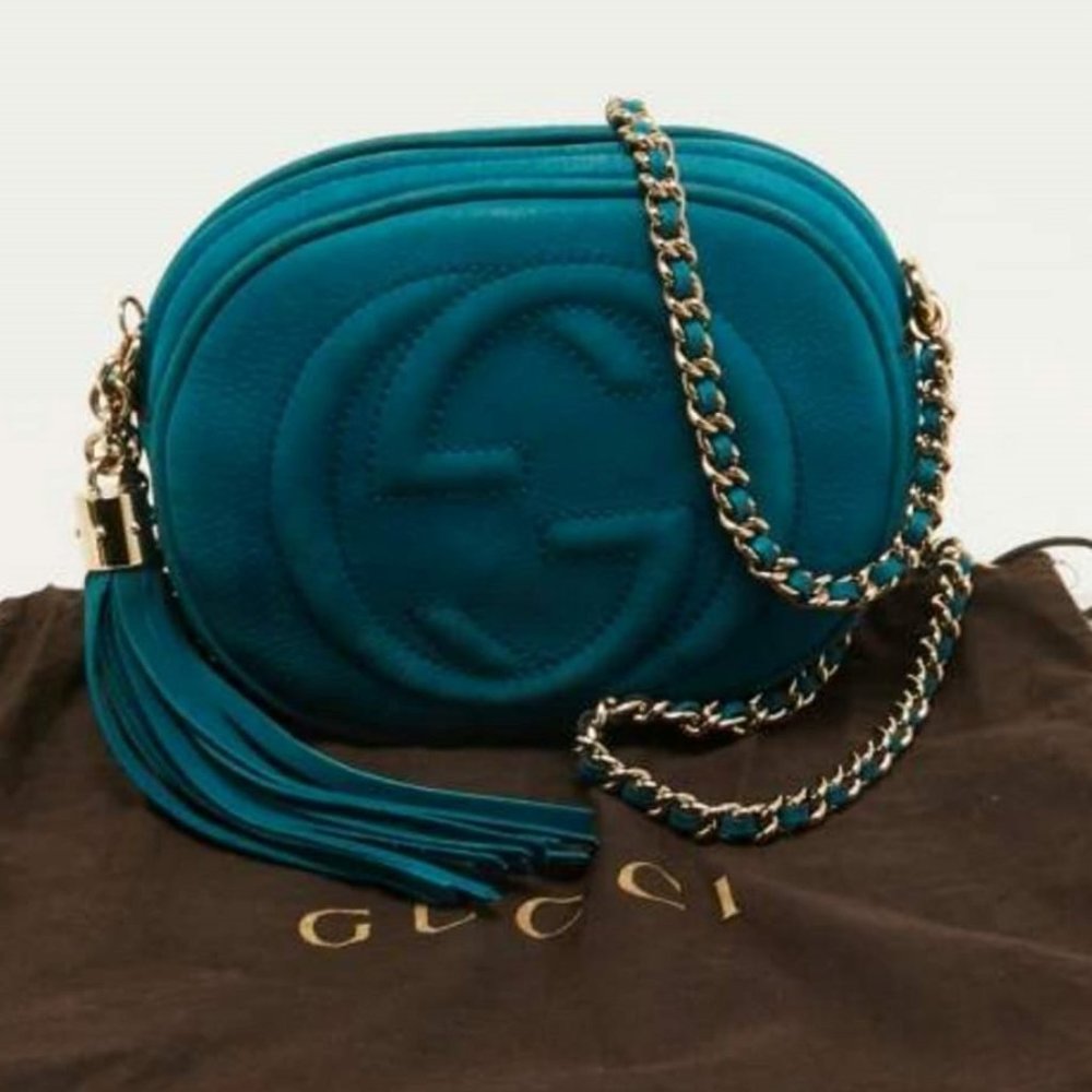 Gucci Turquoise Suède Mini Soho Disco